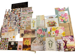 Easter Holiday Card, Note, & Sticker Lot – 9 Cards w/ Envelopes