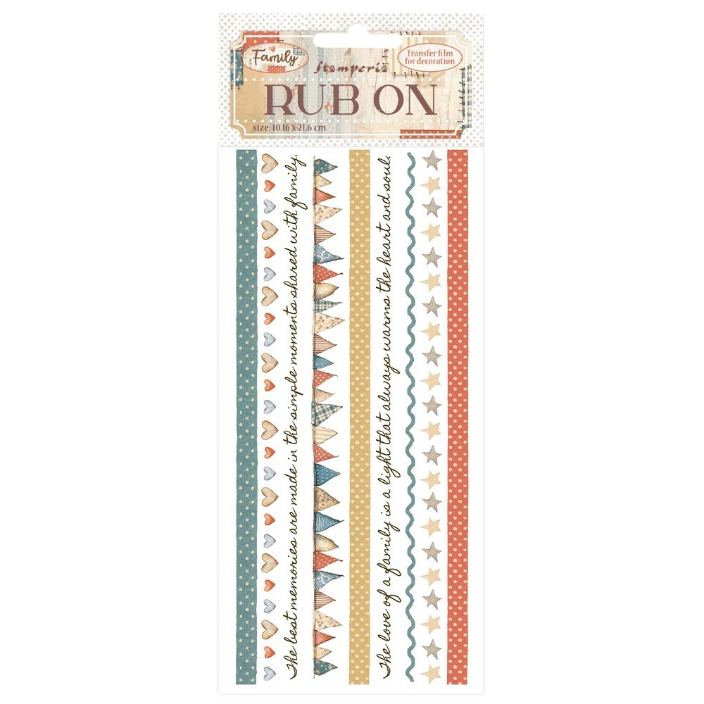 Stamperia – FAMILY – STRIPES – RUB ON – 4″ x 8.5″ – JAN 2026