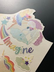 UNICORN PEGASUS FAIRY RAINBOW IMAGINE STARS FANTASY vintage sticker decal 1982