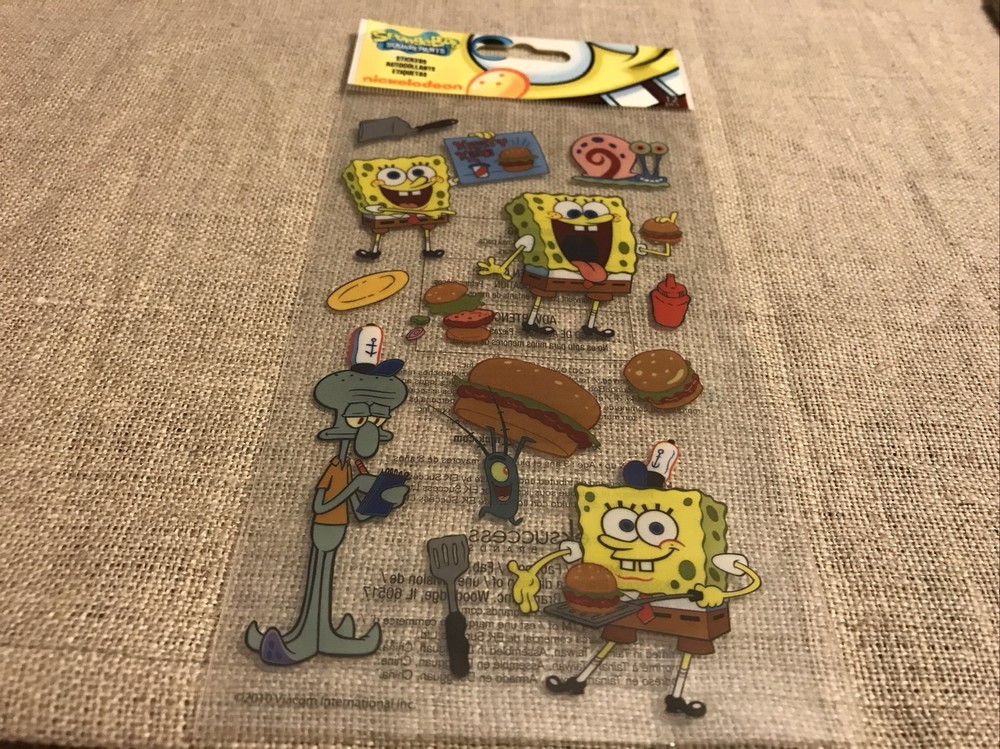NEW Sponge Bob Krabby Patty Nickelodeon Spongebob Squarepants 12 Stickers