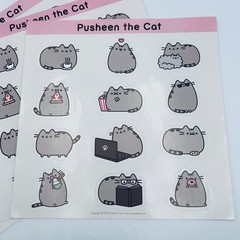 Pusheen the Cat Stickers 3 Identical Sheets of 12 Stickers 2018 Snack Relax New