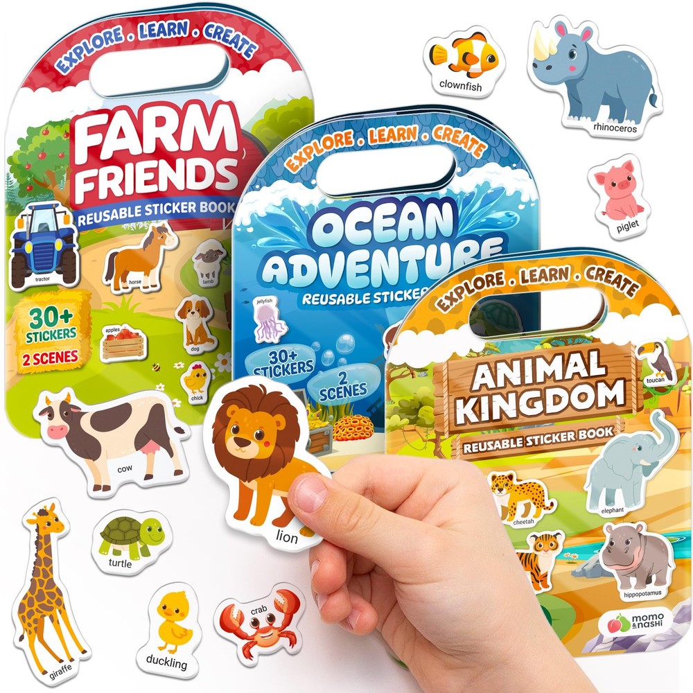 Reusable Sticker Books for Toddlers 1-3, Stickers for Toddlers 2-4 Years – St…