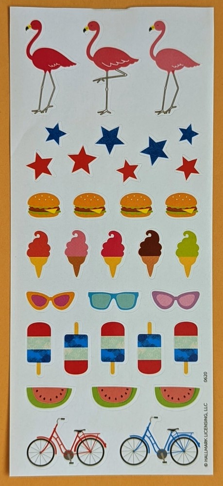 Themed Stickers/ Ice Cream, …. Single Sheet