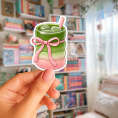 aesthetic drink sticker, Kawaii Drink Decal, cute Vinyl Sticker, Laptop Sticker