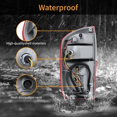 Tail Light Assembly Compatible with 2004-2006 Toyota Tundra Double Cab Tail l…