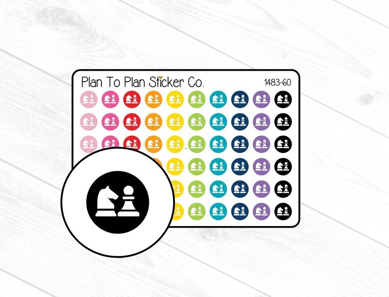 1483-60~~Chess Icon Planner Stickers.