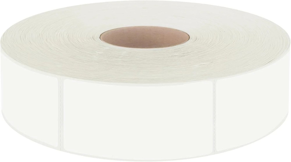 600 PCS Rectangular Stickers, Blank Write on Labels Self-Adhesive Roll White