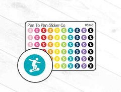 1483-68~Snowboarding Icon Planner Stickers.