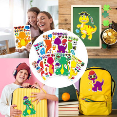 27 Sheet Dinosaur Stickers, Make Your Own Dinosaur Stickers for Kids，Make a Face