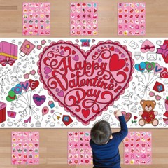 Valentines Day Gift crafts for kids toddler Stickers with Coloring Tablecloth