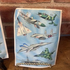 Vintage 1988 Hallmark Cards Stickers Fighter Jets F-16 F-18 Planes 2 Sheets