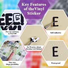 3504 PCS Multicolor Small Alphabet Number Stickers, 24 Sheets 0.5 Inch Self-Adhe