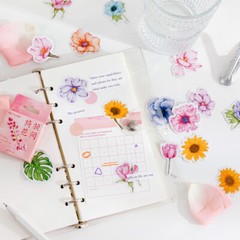 1 Box Bloom Flowers Paper Stickers Journal Bullet Planner Scrapbooking Crafts