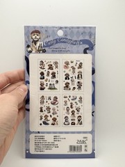 Cute Poodle Puppy PET Sticker Pack 4 Sheets Planner Journal Scrapbook Decor Kids