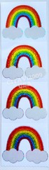 JILLSON & ROBERTS STICKERS HAMBLY PRISMATIC GLITTER SHEET RAINBOW CLOUDS.
