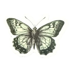 Vintage Butterfly Themed Waterproof Stickers Lot of 13