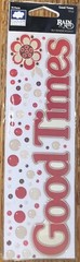 NEW CLOUD 9 RAIN DOTS WORDS Title ~ Good Times ~ Flowers 3D Scrapbook Stickers