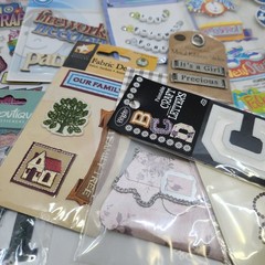 Lot Of Assorted Scrapbook Crafts Embellishments Stickers Family School Sports