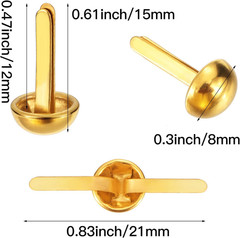 500 Pcs Brads for Paper Crafts Metal round Brass Paper Fasteners for Craft Art C