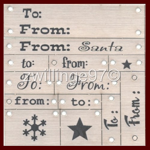 DCWV – DieCuts With A View METALLIC ACCENTS Gift Tags Labels 13 pcs CHRISTMAS