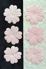 20 Pale Pink Handmade Mulberry Paper Flowers Petals Baby Girl shower cards 1″