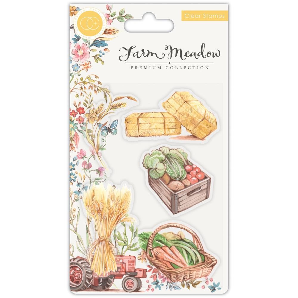 New Craft Consortium A5 Clear rubber Stamp HARVEST PICK OF THE CROP free USA shp