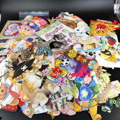 Ephemera Cutouts Greeting Card Fronts Lot Scrapbook Junk Journal Multi Color