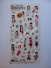#37 cute paper doll pencil cartoon pvc stickers notebook diary decoration