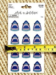 The Paper Studio – Glitter Shark Stickers – Set of 12