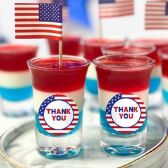 500 Pcs 1.5 Inch American Flag Thank You Stickers Round 4th of July Stickers