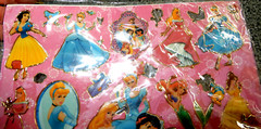DISNEY PRINCESS Laser Stickers CINDERELLA Snow White ARIEL Jasmine AURORA Belle