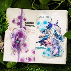 Flower Fairy Elf PET Stickers Shell Light Journals Album DIY Scrapbooking Crafts