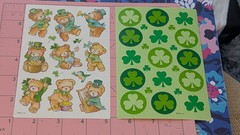 American Greetings St Patricks Day Stickers Lot of 2 sheets teddy bear Shamrock