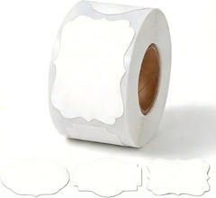 300 Pcs Kraft Labels Stickers 1.2×2 Inch 3 Decorative Designs Writable Gift