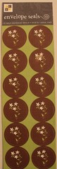 New 1-inch envelope seals scrapbook stickers 12 pieces white flowers