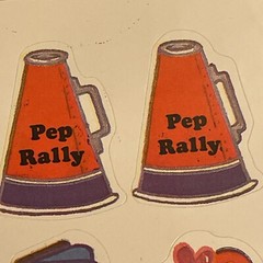 Vintage 80’s Stickers Drawing Board Calendar Perk Ups School Theme & Sports