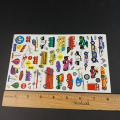 Vintage Race Car Stickers Transportation Ice Cream Bus Millennium Direct Sheet