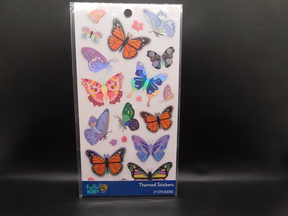 Hello Hobby themed stickers Multicolor Butterflys 21 stickers