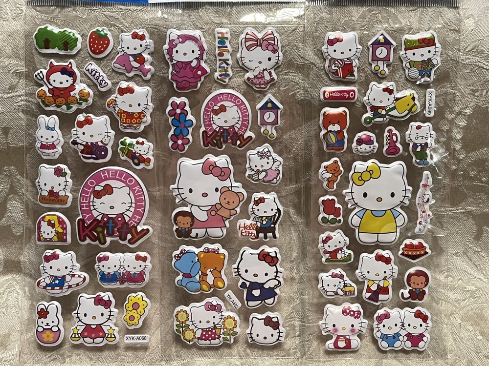 Retro Vintage Look Hello Kitty 3D Bubble Puffy Stickers 3 sets (#23)