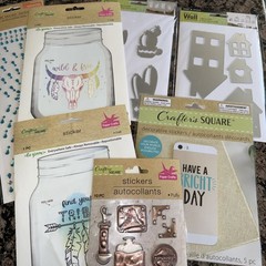 Lot of 67 Packages Crafters Square Assorted Stickers, Transfers, Stencils New