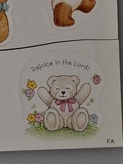 Vtg Teddy Bear Stickers Religious Christian Love One Another God’s Gift Rejoice