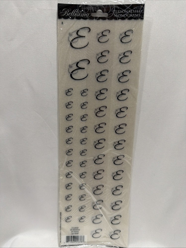 Bellisimo Personalized Monogram Stickers “E” Showers Wedding Marriage Party
