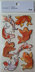 KOI LOT OF 3 Recollections Stickers Brand NEW! 666098 carp fish metallic accent