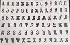 MADE MINE Self-Adhesive Rub-Ons – BLACK SCRIPT FONT – 237 pcs