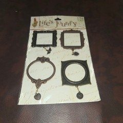 K&Company Lifes Journey Metal Art Scrapbooking Embellishments Lot of 8 Packs