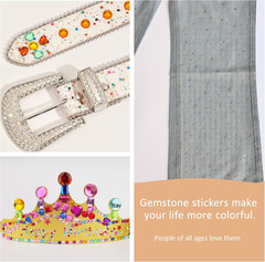 3500Pcs Gem Stickers Jewels for Crafts，12 Sheets Rhinestone Stickers for DIY Cra