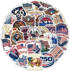 USA 250th Anniversary Stickers |50Pcs American Independence Day July 4th Waterpr