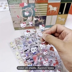 Hello Kitty, Sanrio Animation Stickers – Sheet of 50 Cute Mixed Kawaii Stickers