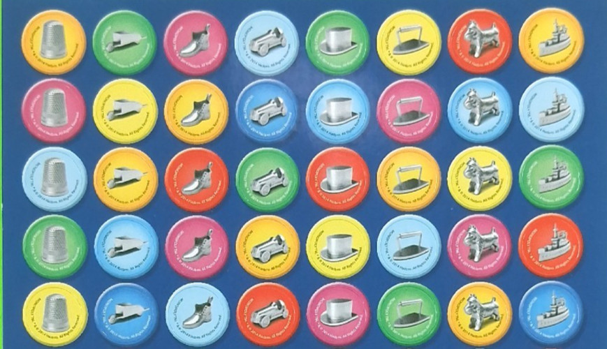 Eureka Monopoly Game Tokens Sticker Sheet Retired