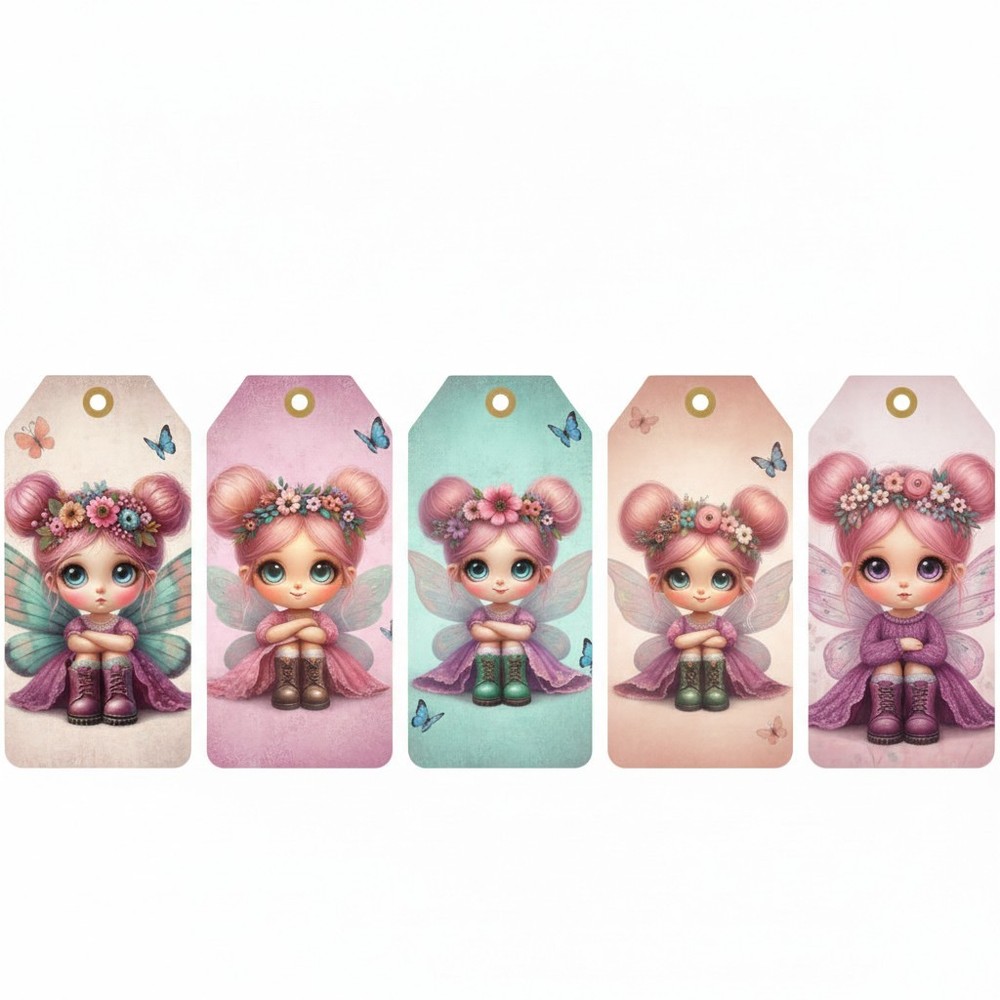 Cute Fairy Tags Embellishments Junk Journal Scrapbook